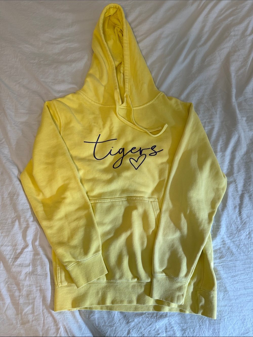 Women's Yellow 'Tigers' Pullover Hoodie - Casual Hooded Sweatshirt